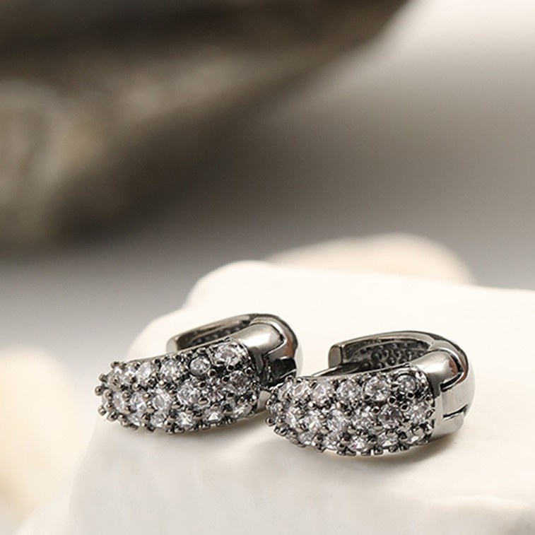 14K Gold-Coated Zircon Earring Ring Round Ear Buckle Fashion Ear Clip Ear Jewelry 013