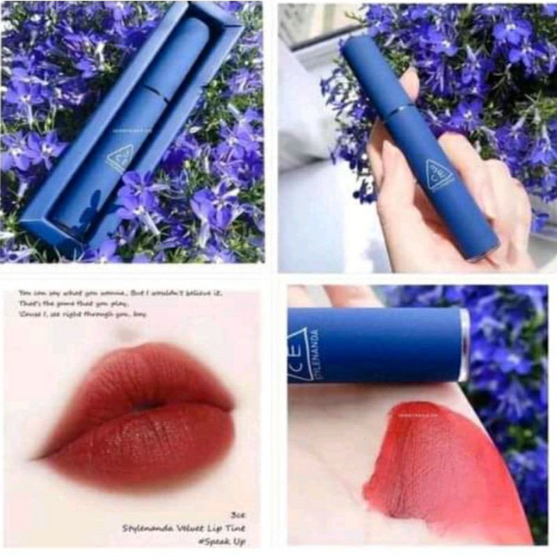 3ce velvet lip tint màu  đỏ nâu bao đẹp bao lì