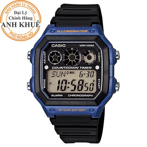 Đồng hồ nam dây nhựa Casio chính hãng Anh Khuê AE-1300WH-2AVDF