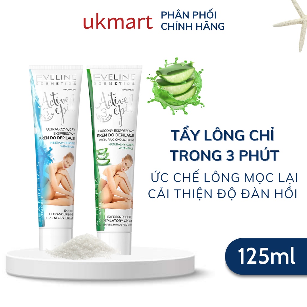 Kem Tẩy Lông Eveline Ba Lan Active Epil Từ Khoáng Chất Biển Cho Mọi Loại Da 125ml