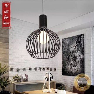Đèn thả rọ sắt lồng nan lục bình D260