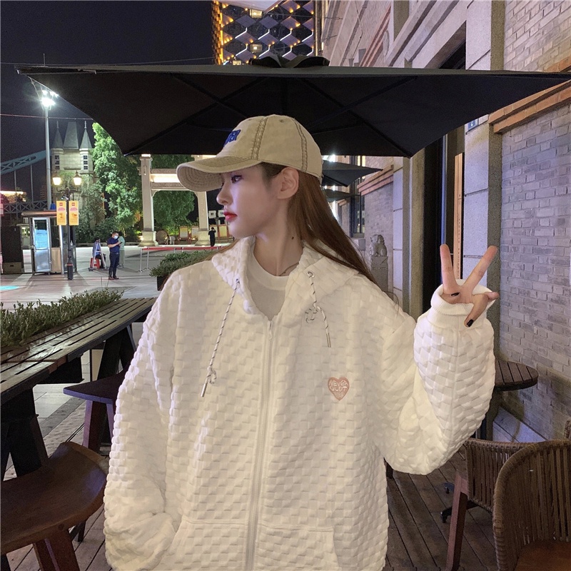 Happy-store ❤️ Áo khoác kiểu dệt kim dáng rộng kiểu Hàn thời trang xuân thu trẻ trung với 2 màu bắt mắt