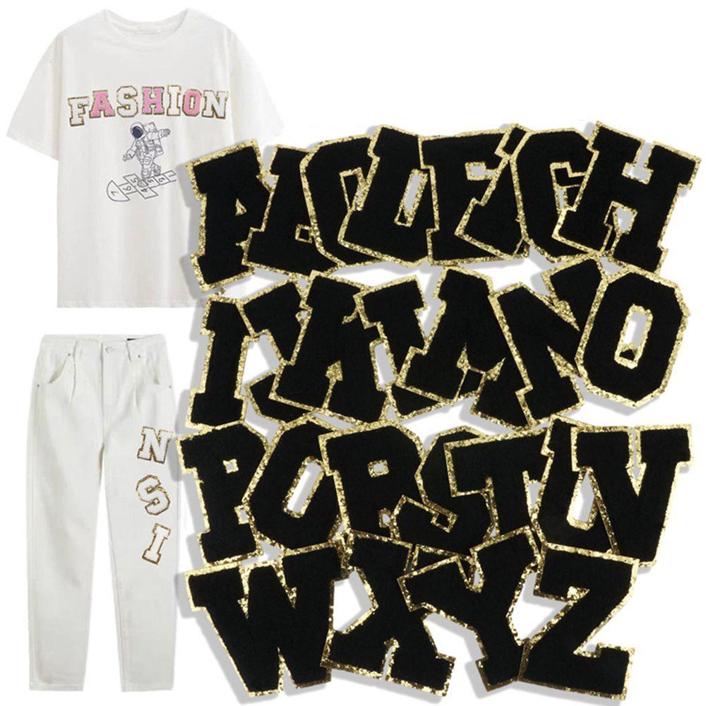 Sticker Ủi Thêu Hình Chữ Cái Màu Ngà