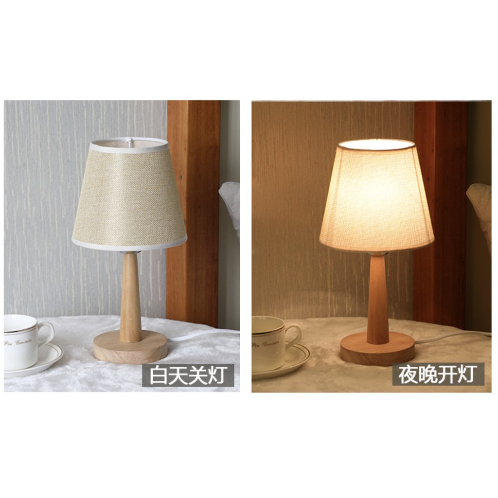 Đèn ngủ để bàn chân gỗ đèn LED - Đèn ngủ decor - Có cắm pin sạc dự phòng - Phong cách vintage - Được kiểm tra hàng