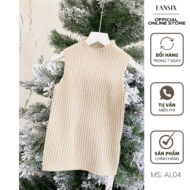 Áo 3 lỗ len sát nách cổ 3p thiết kế FANSIX - AL04 chất len lông cừu dày đẹp, dáng ôm dễ phối đồ.