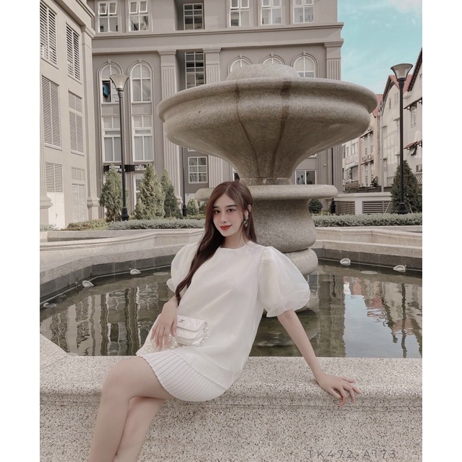 [Hàng Thiết Kế Cao Cấp] Áo Baby Doll Tay Phòng TK472- Tiệm Nàng Thơ Boutiquel