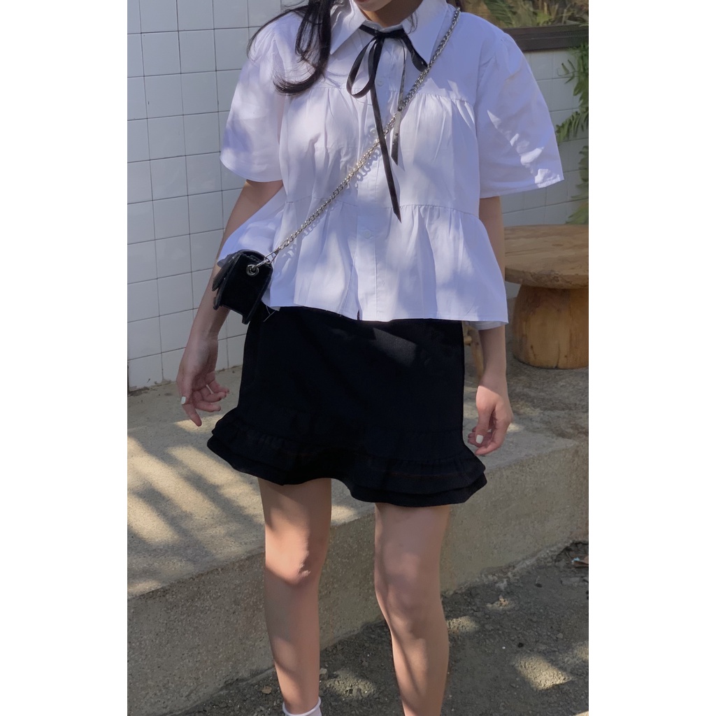 áo kiểu babydoll ngắn tay 3 tầng TKA298 LOLLIE STUDIO