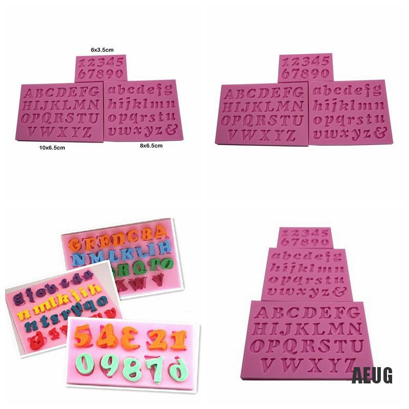 Set 3 khuôn silicon đa năng tạo hình chữ cái và chữ số sáng tạo