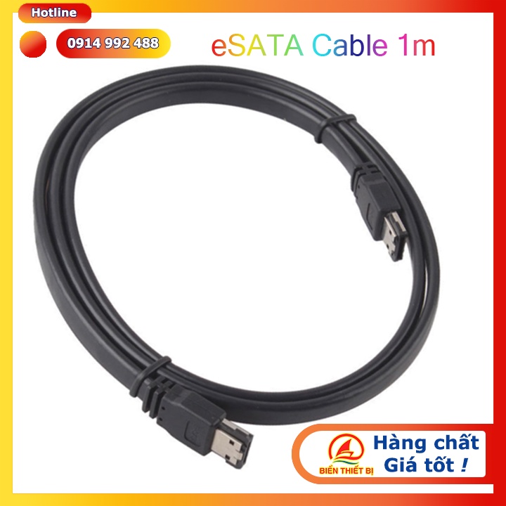 Cáp dữ liệu eSATA to eSATA 1m. Kết nối Power Over eSATA kết hợp giao diện eSATA và USB Hỗ trợ cấp nguồn 12V/ 5V cho HDD