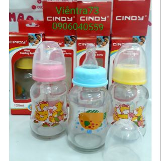 Bình sữa thủy tinh cindy 120ml - thái lan.