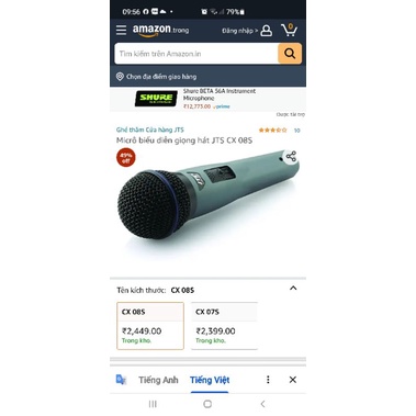 Míc dây bãi jts cx08s