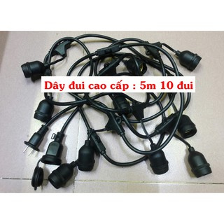 Dây đèn trang trí ngoài trời 5m 10 bóng 3W ánh áng vàng nắng- dùng quán cà phê, nhà hàng,  ,bảo hành 6 tháng hàng loại 1