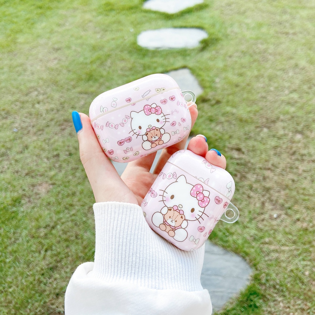 Vỏ Bảo Vệ Hộp Đựng Tai Nghe AirPods Pro/3gen/Airpods3 Pro2 Hình Hello Kitty Đáng Yêu