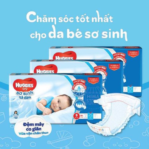 TÃ BỈM DÁN SƠ SINH S56 HUGGIES