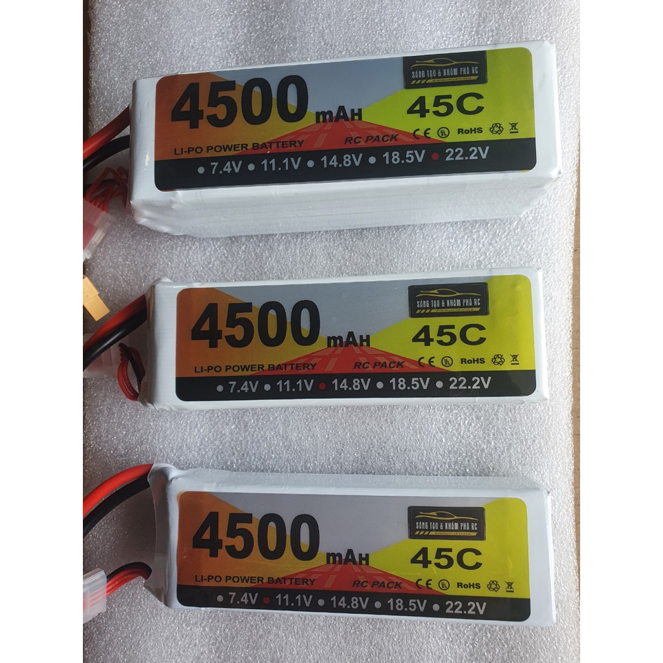 Pin LiPo 3s, 4s, 6s 4500mah 45C dòng xả cao
