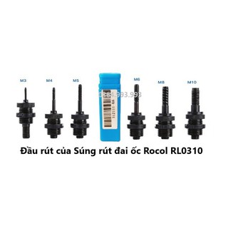 Đầu rút máy bắn tán rút RL0310. Phụ kiện súng rút ốc tán RL0310 (Đầu rút+Mũi rút)M4, M5, M6, M8, M10