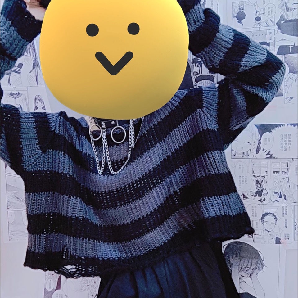 Áo Sweater Dệt Kim Y2k Dáng Rộng Họa Tiết Kẻ Sọc Phong Cách Âu Mỹ Thời Trang Mùa Thu Cho Nữ
