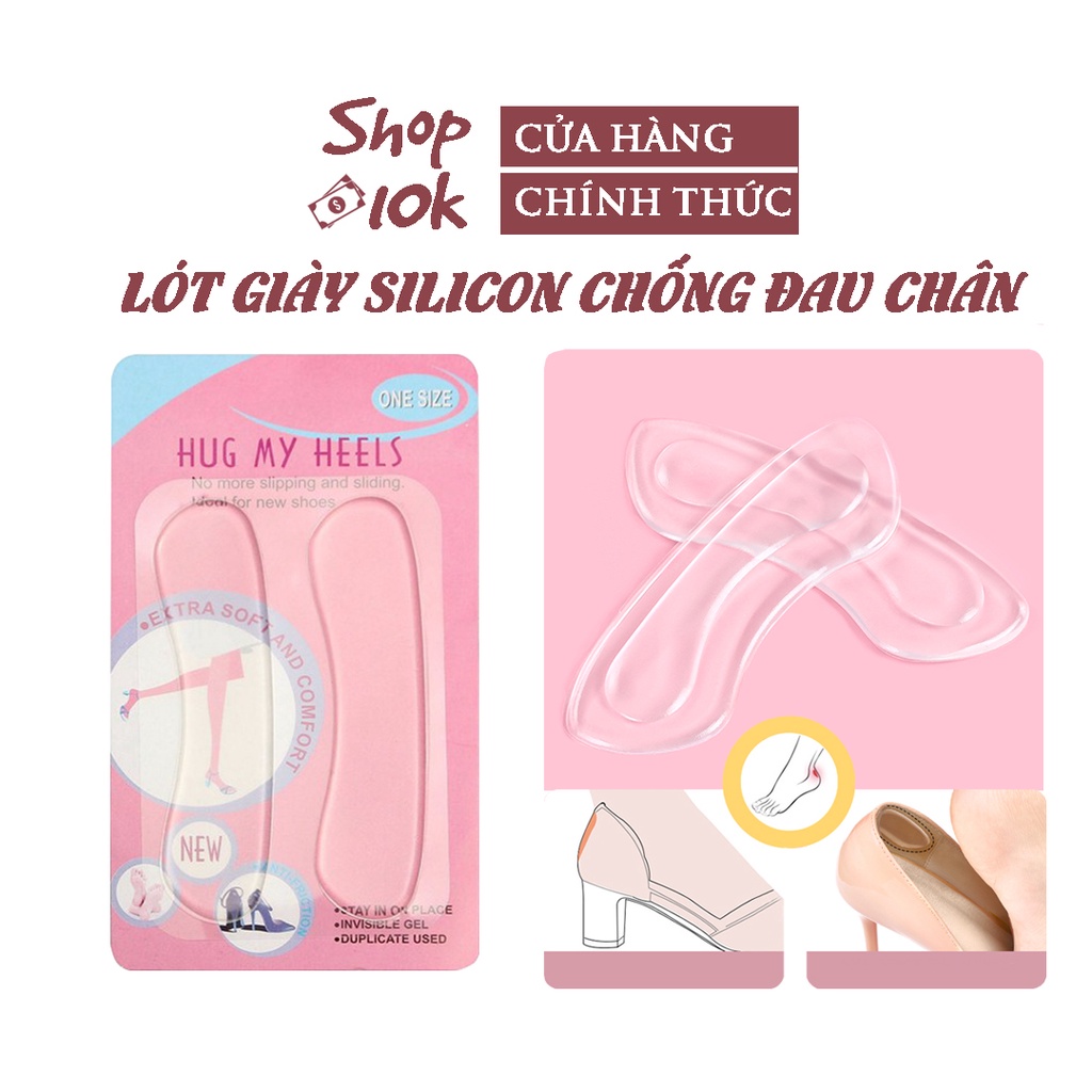 Miếng lót giày silicon chống trầy gót, chống tuột giày