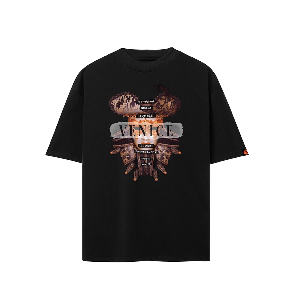 Áo Thun VENICE Tay Lỡ Unisex Nam/Nữ Đen/Trắng Cổ Tròn - HIGHCLUB Brand Chính Hãng