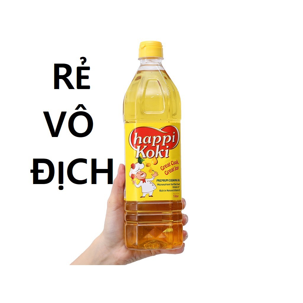 HOT!🌺DẦU ĂN HAPPI KOKI 1 LÍT🥝🍎FREESHIP ĐƠN TỪ 50K🥝🌺DATE 2022🌺