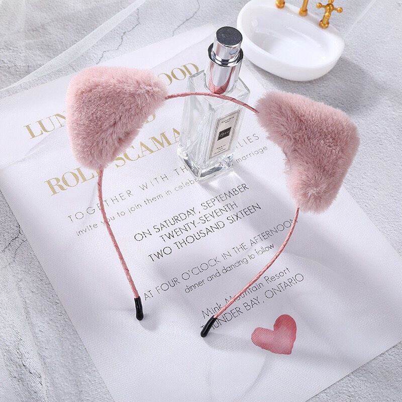 Bờm Lông tai Cáo, Lông Mịn, Bờm cài tóc hot trend, Băng Đô Cài Tóc