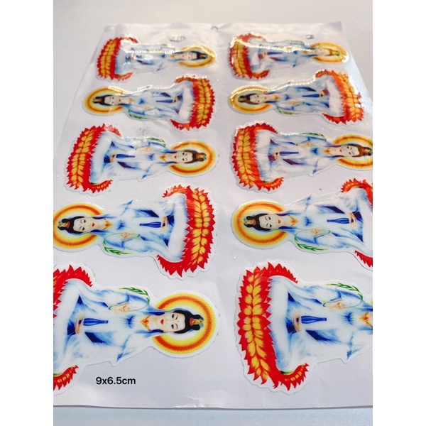 Decal tem nổi Mẹ quan âm màu dương size 9x6.5cm, dán trang trí xe máy, ô tô, mũ bảo hiểm chống thấm nước, chống bay màu