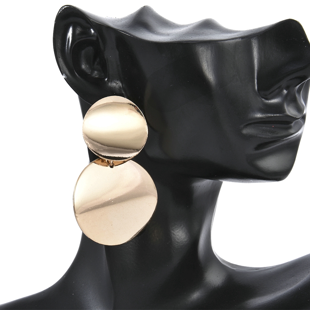 Bông tai thời trang 2 tầng ánh kim độc đáo cho nữ