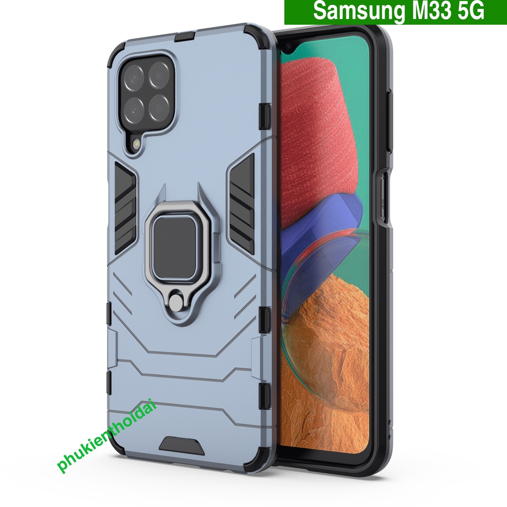 Ốp lưng Samsung M33 5G Iron Man Iring chống sốc giá đỡ xem nhựa PC cứng viền dẻo