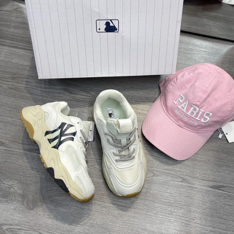 | KHOAI SNEAKER|Giày MLB mẫu mới 2022 bản đẹp full box - giấy gói, MLB BIGBALL LITE NY ĐEN ĐẾ NÂU, Mlb lite new