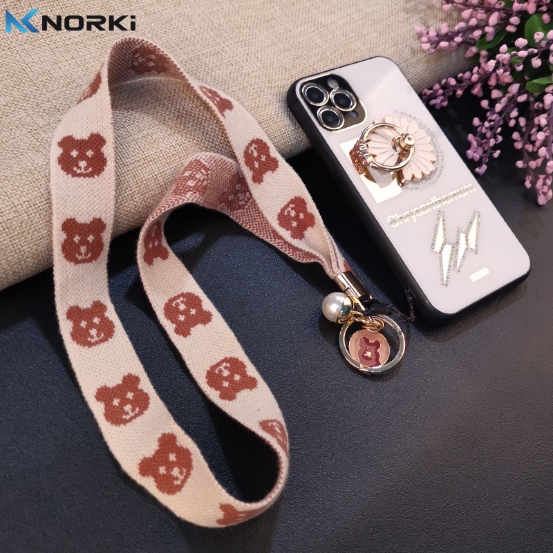 Móc Khóa Dây Bện Chống Thất Lạc Viền Bện Hình Gấu Sang Trọng Thời Trang Đa Ứng Dụng