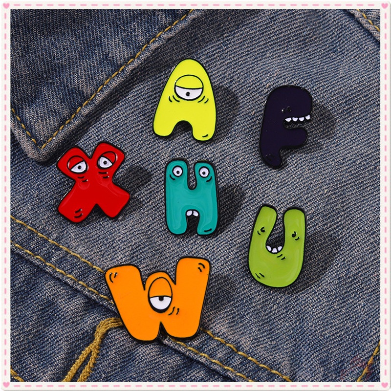 ★ Ghim Cài Áo Hình Quái Vật Hoạt Hình Đáng Yêu ★ 1 Huy Hiệu Tráng Men Cài Ba Lô