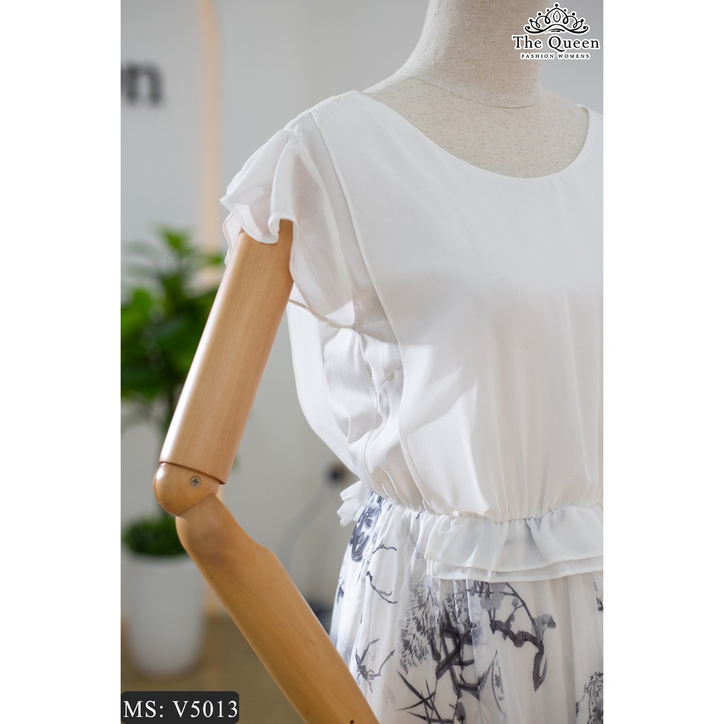 VÁY THIẾT KẾ V5013 dáng xòe sát nách, phần váy có họa tiết siêu đẹp - The Queen Fashion - Có hình chụp thật của sản phẩm | BigBuy360 - bigbuy360.vn