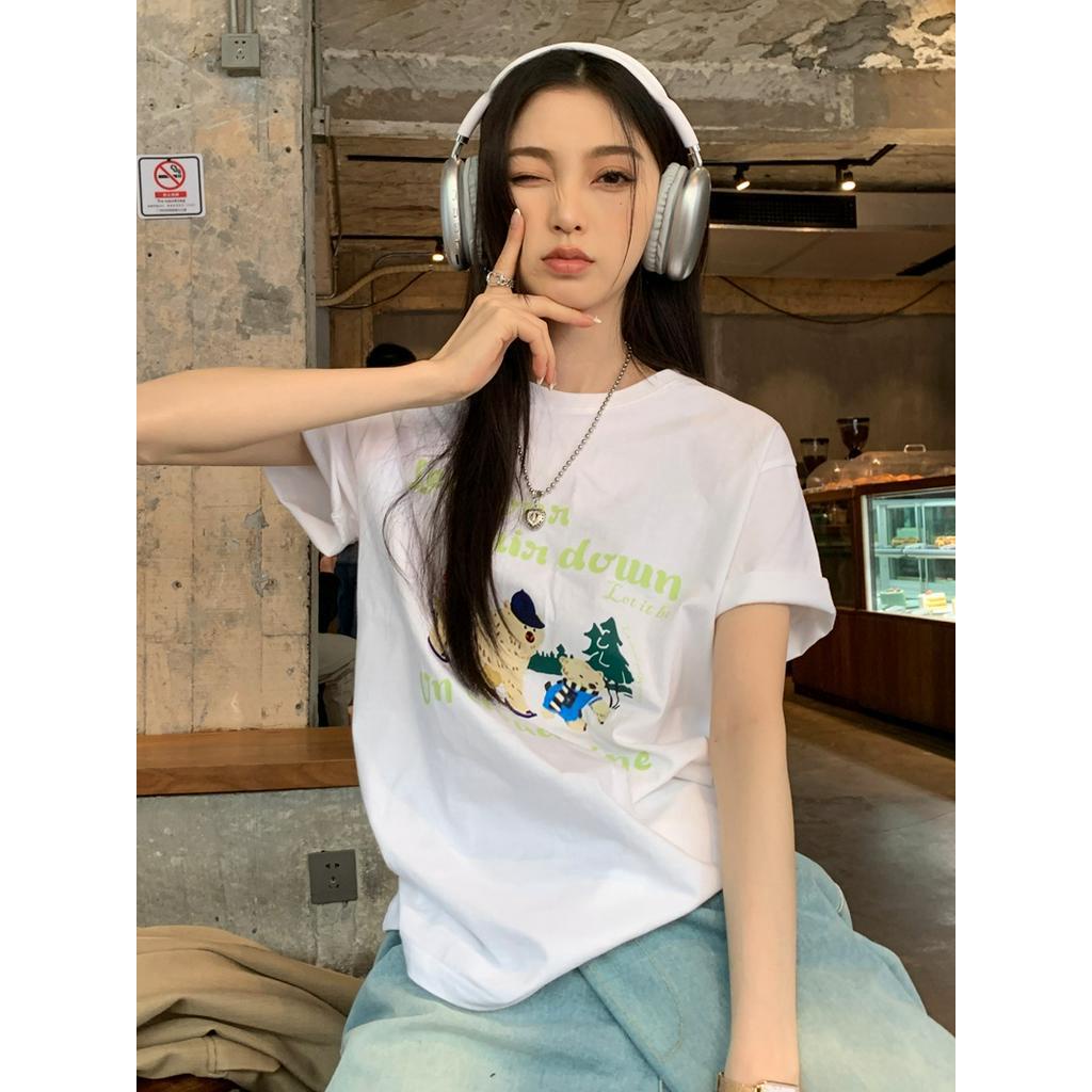 61660 Áo Thun Nữ Cổ Tròn In Hình