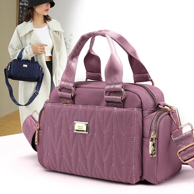 Túi Xách Đeo Vai Một Bên Vai Sức Chứa Lớn Thêu Họa Tiết Kim Cương Phong Cách Đơn Giản Hàng Mới Dành Cho Bạn Nữ N