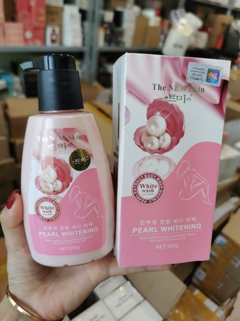 Chuẩn Hàn sữa tắm trắng mịn Ngọc trai The new skin 250ml