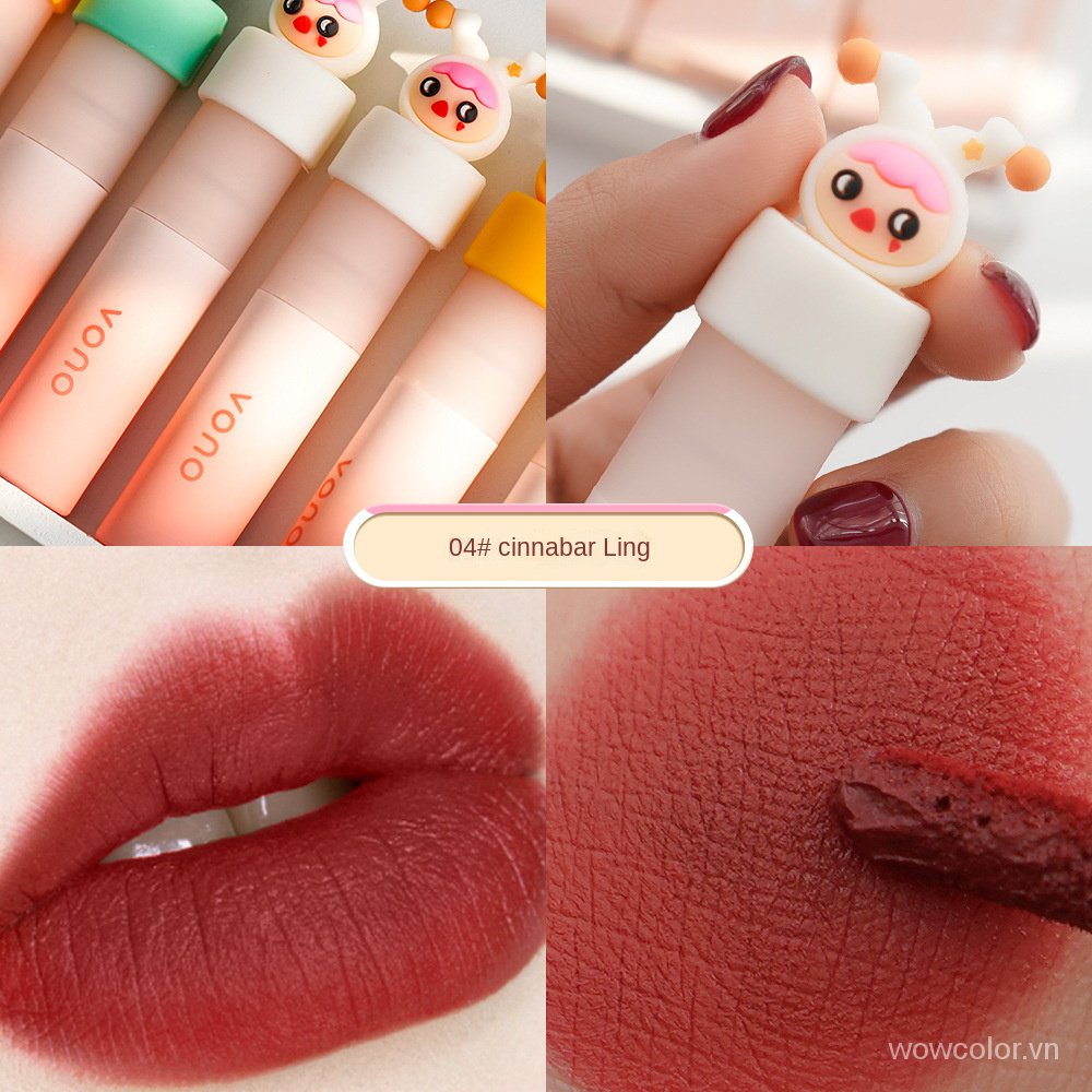 [Hàng mới về] Son môi VONO chống thấm nước lâu trôi thiết kế hoạt hình dễ thương với 6 màu tùy chọn