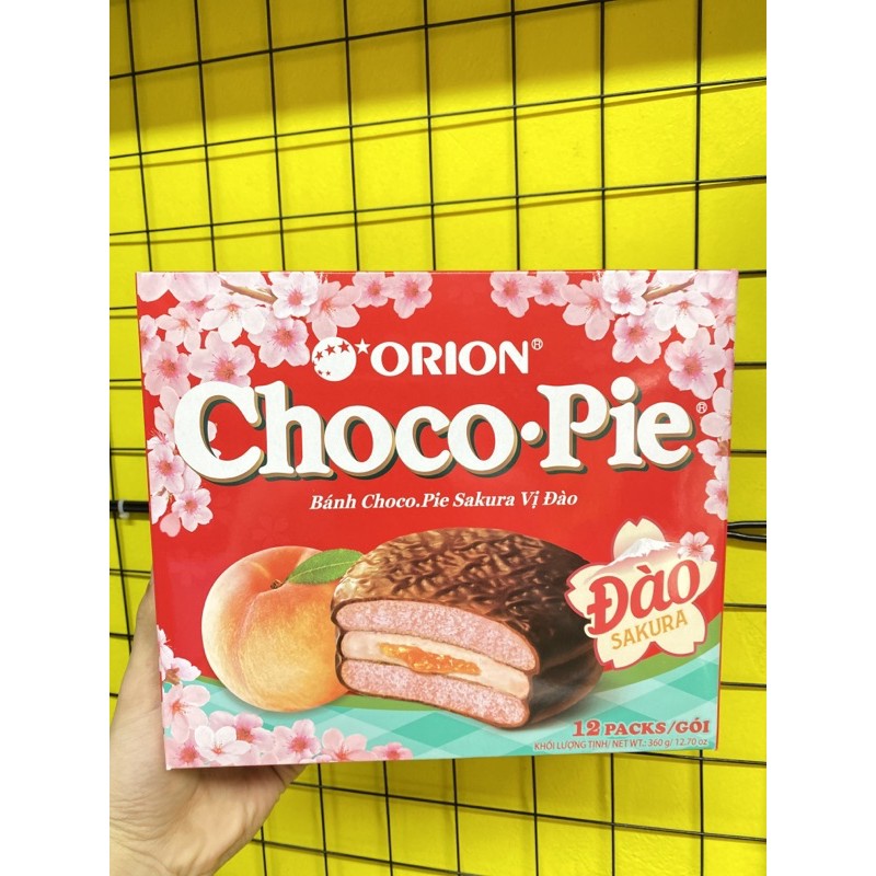 Bánh ChocoPie Hộp 12gói 4vị (Sữa Chua,Đào,Dark,Tình)