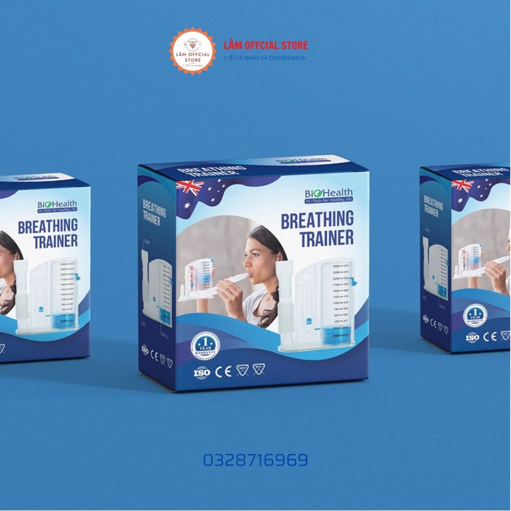 Dụng cụ tập thở, dụng cụ hỗ trợ thở BIOHEALTH VIS 01 phục hồi chức năng phổi của ÚC DCTVIS1