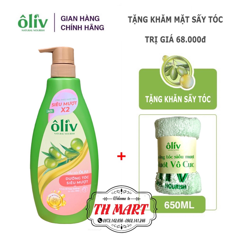 Dầu gội đầu tinh dầu ôliv dưỡng tóc siêu mượt, tóc chắc khoẻ ôliv 650ml - 1 Lít