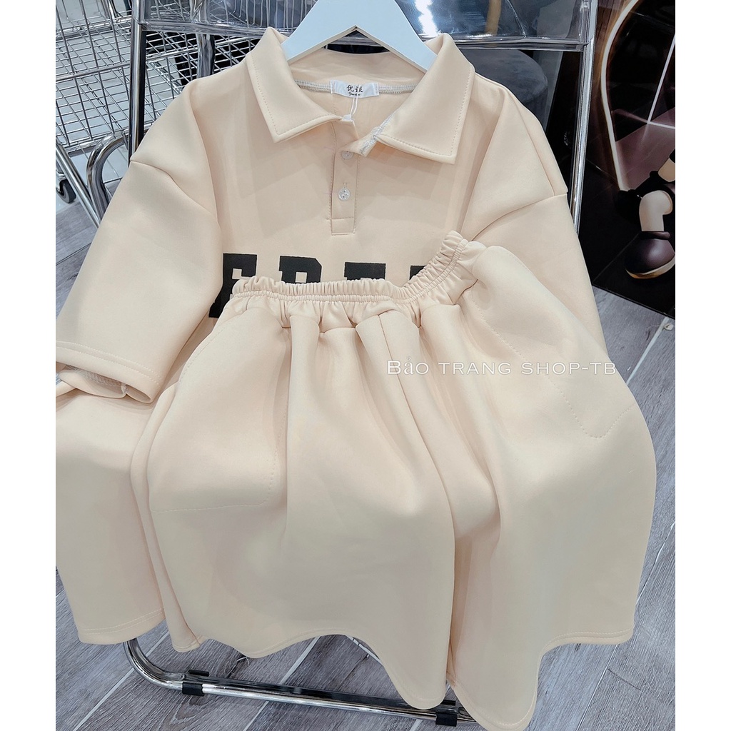 Set Bộ Áo Polo Cổ Bẻ Quần Đùi Short Phong Cách Cá Tính Thể Thao Kiểu Dáng Hàn Quốc Ulzzang