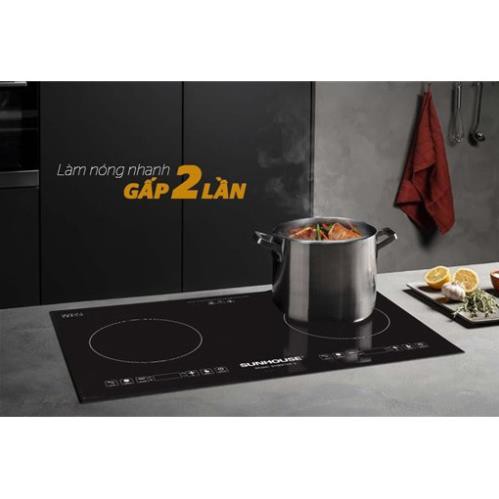 [Sunhouse SHB9108] Bếp đôi điện từ SCHOTT Sunhouse SHB9108-S , bảo hành chính hãng 3 năm.