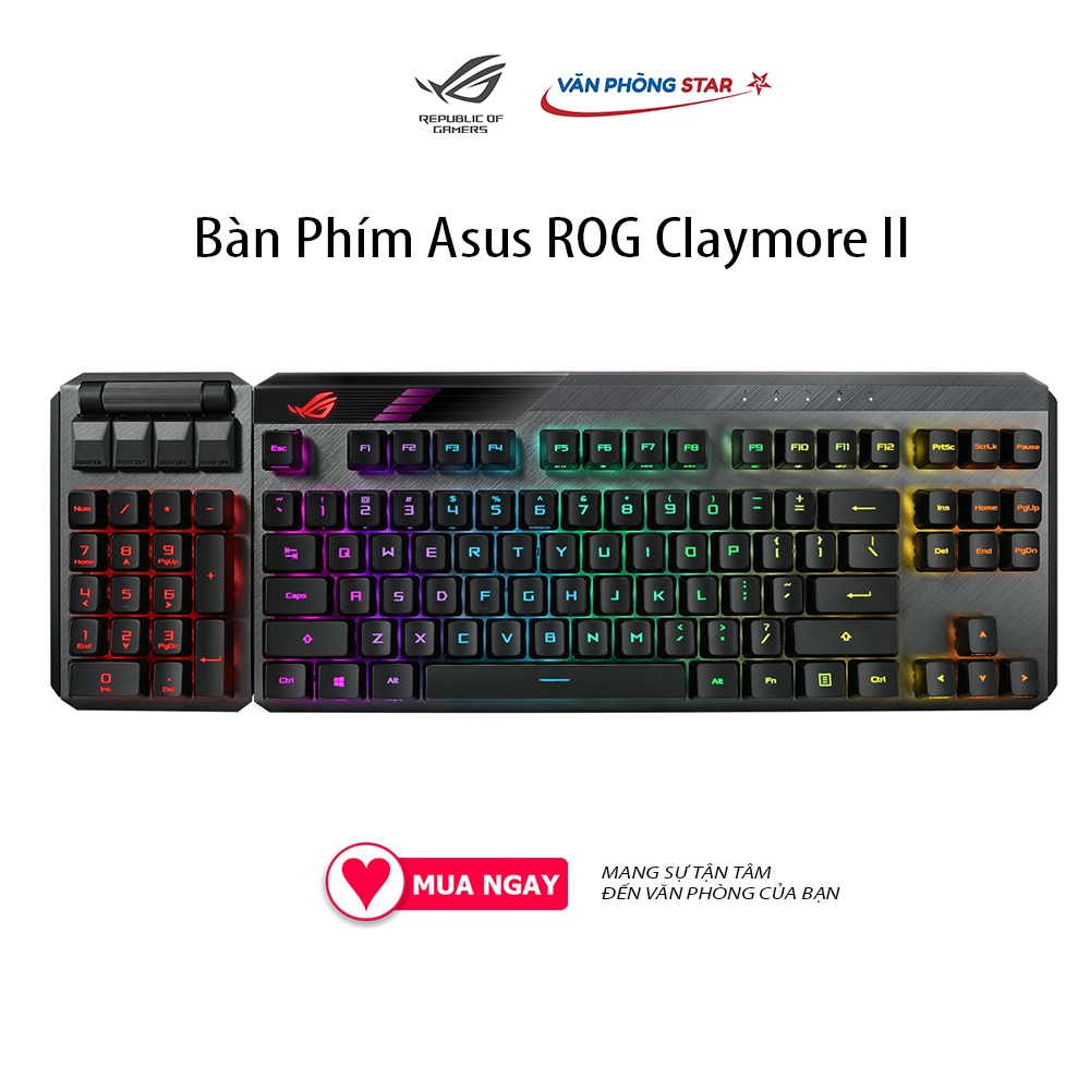 [Free ship] Bàn Phím Asus ROG Claymore II tại Vanphongstar phím đa phương chuyên dụng chơi game có thể tháo rời