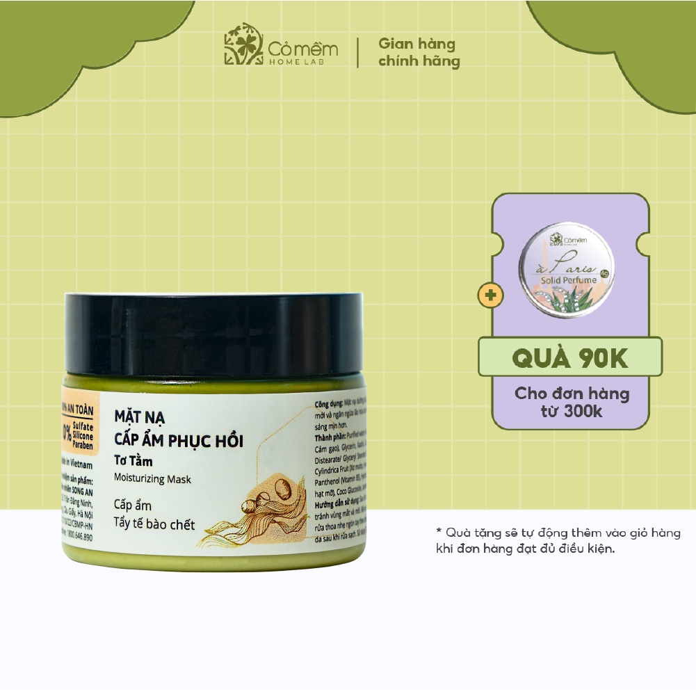 Mặt Nạ Đất Sét Cấp Ẩm Phục Hồi Da Cỏ Mềm 60g