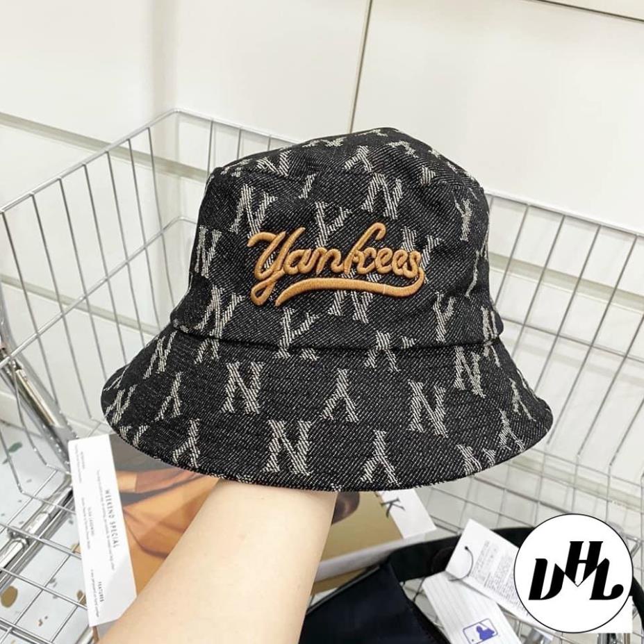 (Hàng VNXK) Nón thời trang, mũ Bucket vành tròn NY Yankees vải Jean đẹp chuẩn thời trang (Ảnh thật)