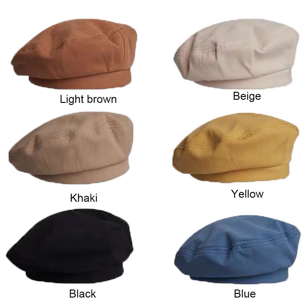 Mũ beret vải thời trang cao cấp cotton co giãn màu sắc đơn giản phong cách cổ điển Pháp cho nữ