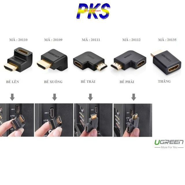 Đầu nối HDMI vuông góc Ugreen 20111
