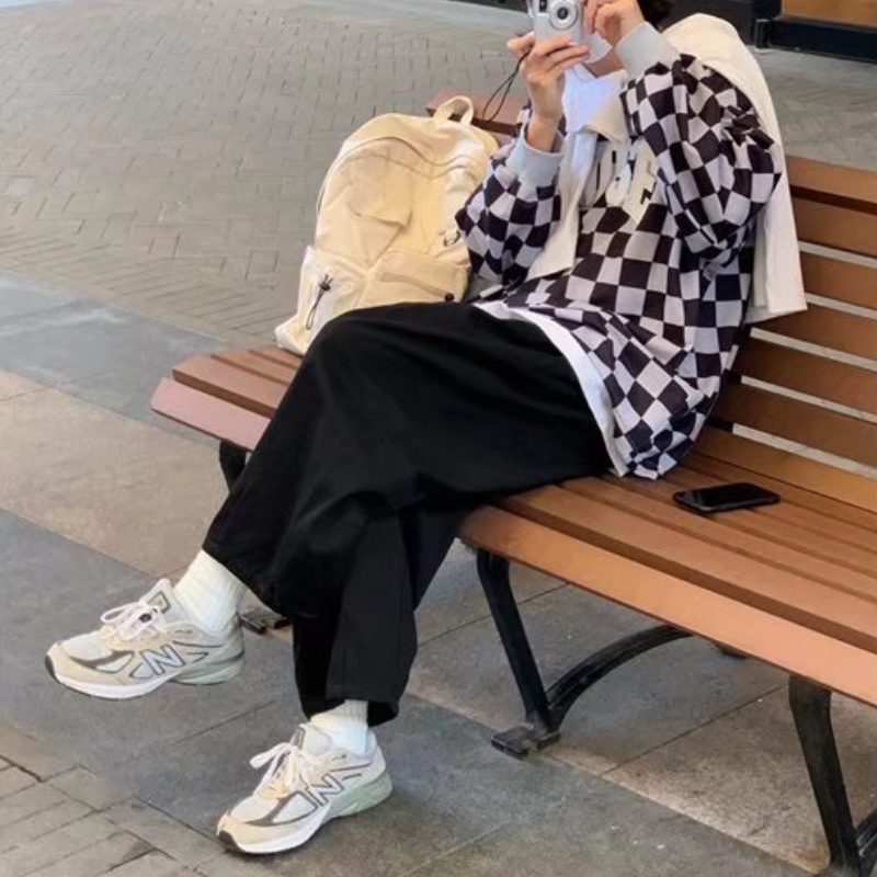 Quần ống rộng Màu Nâu Phong Cách Retro Nhật Bản Thời Trang Mùa Hè Cho Nam