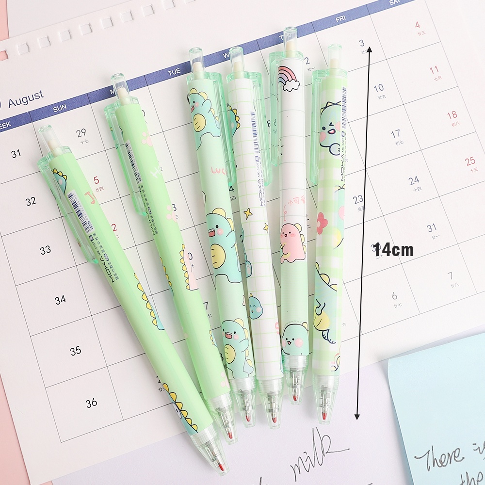 Set 3 Bút Mực Gel Ngòi 0.5mm Tạo Hình Khủng Long Dễ Thương
