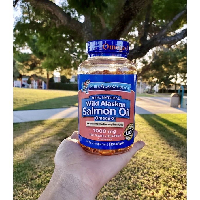 🐬🦖 Viên dầu cá hồi Pure Alaska Omega Wild Alaskan Salmon Oil Omega-3 1000mg 210 viên của Mỹ