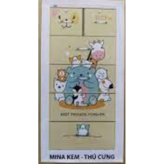 Tủ nhựa mina hình thú màu kem 5 tầng 60 x 48 x 124 cm